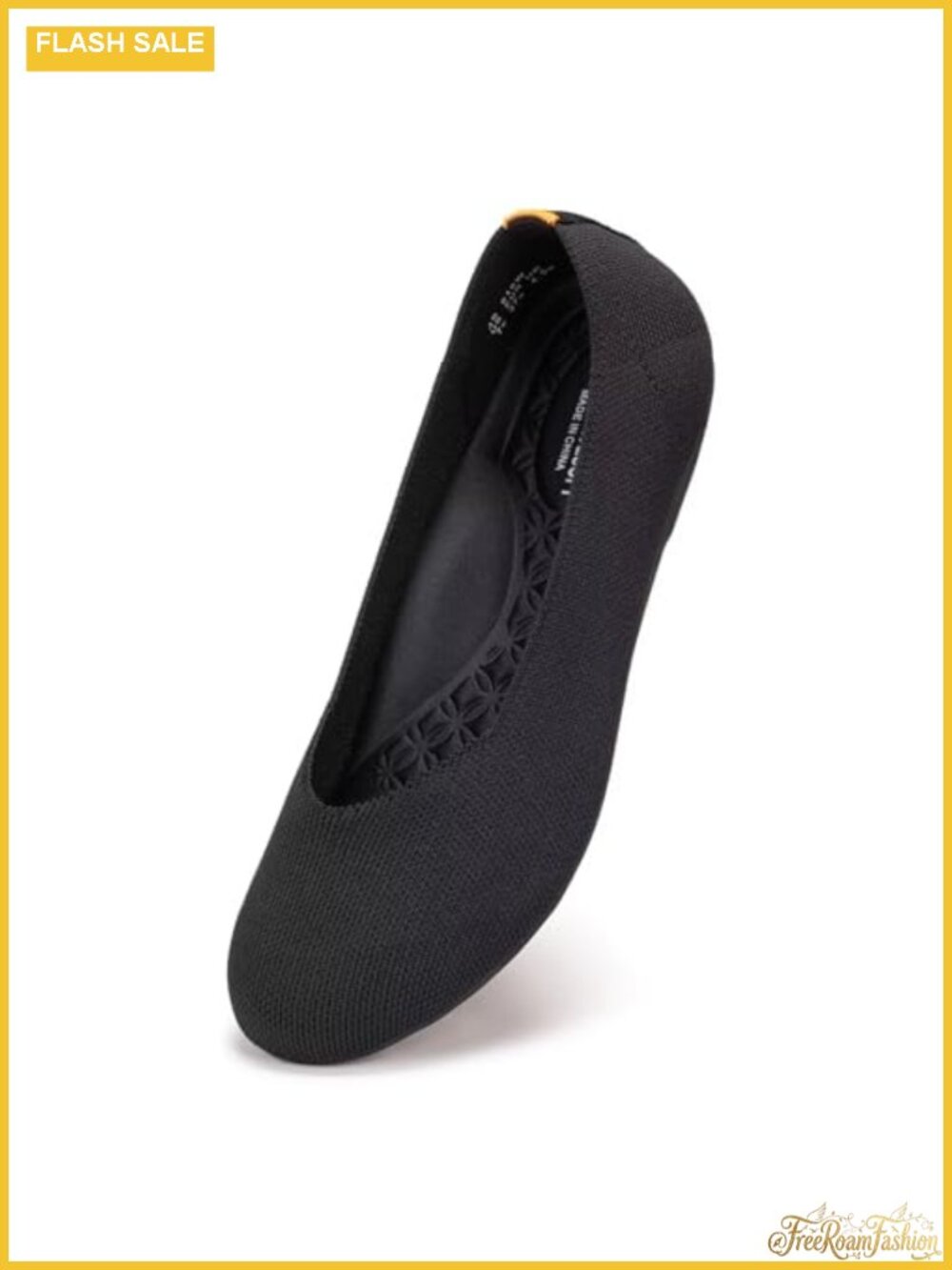 Wide Width Knit Ballet Flats with Arch Support, Wide Toe Box, Cushioned